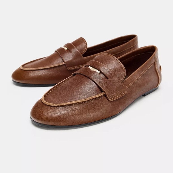 Zara Shoes - Zara leather penny loafers